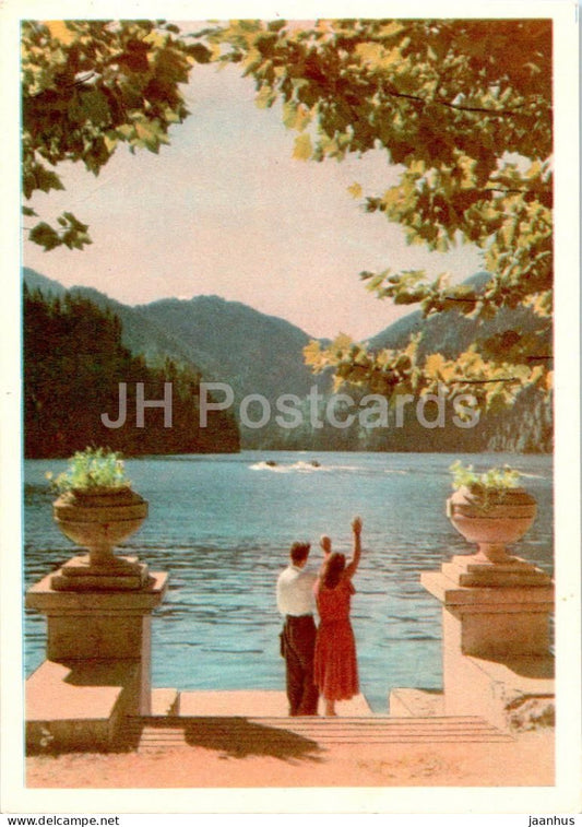 Caucasus - lake Ritsa - Abkhazia - 1958 - Georgia USSR - unused - JH Postcards