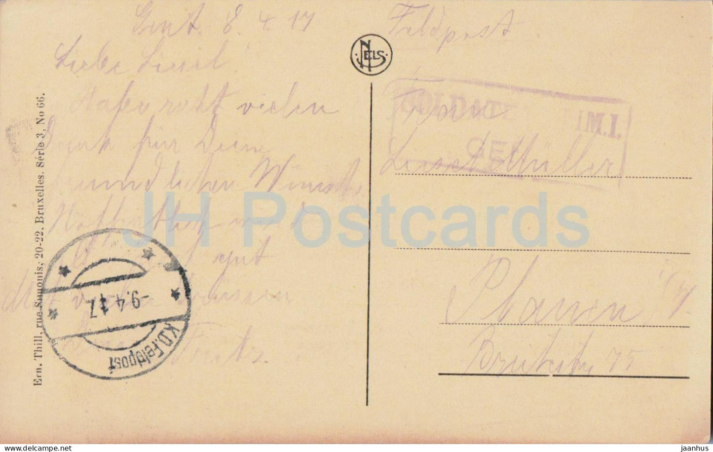 Gand - Gent - Le Nouveau Port - The New Port - sailing ship - Feldpost - old postcard - 1917 - Belgium - used