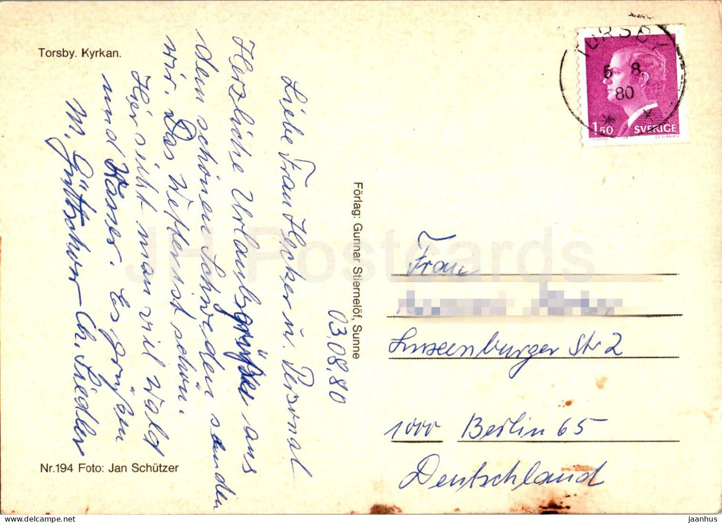 Halsning fran Torsby - Kyrkan - multiview - church - 194 - 1980 - Sweden - used