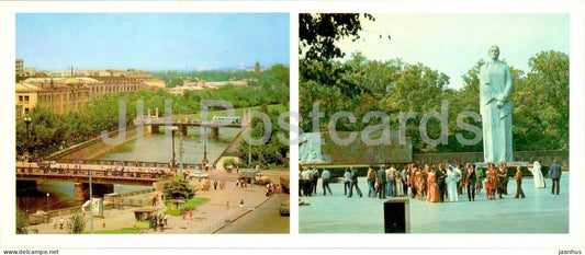 Kharkiv - bridge over the Lopan river - Glury memorial - 1981 - Ukraine USSR - unused - JH Postcards