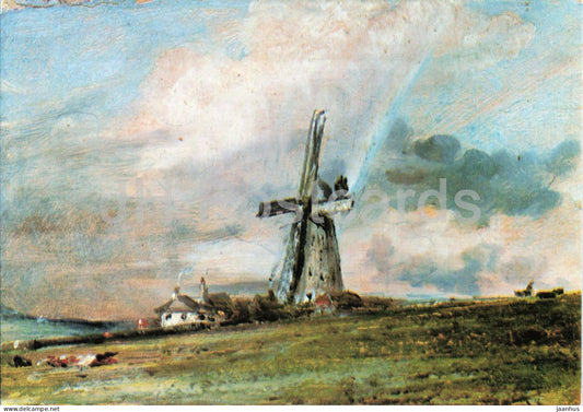 painting by John Constable - Windmill among Houses with a Rainbow - English art - P.C.1831 - United Kingdom - unused - JH Postcards