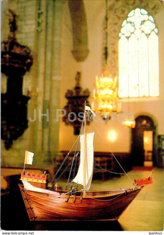 Visby Domkyrka - Votivskepp - ship model - Votive ship - cathedral - Gotland - 164 - Sweden - unused - JH Postcards