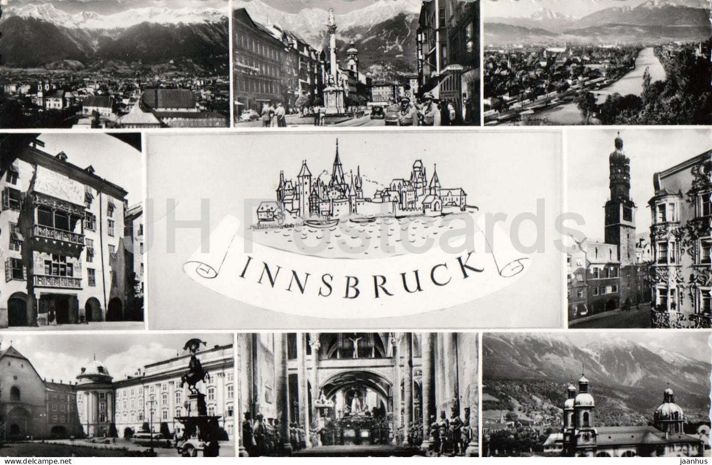 Innsbruck - Goldenes Dachl - Maria Theresienstrasse - Stadtturm - multiview - 2394 - Austria - used - JH Postcards
