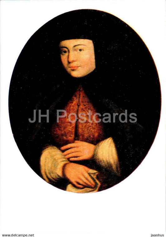 painting by Unknown Artist - Natalya Kirillovna Naryshkina - Peter I Mother - Russian art - Russia USSR - unused - JH Postcards