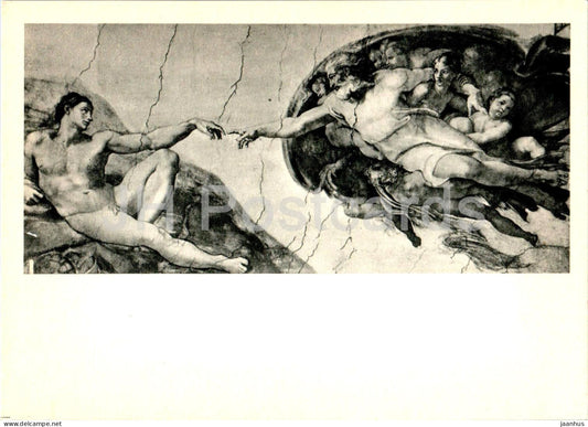 painting by Michelangelo - The Creation - Italian art - 1967 - Russia USSR - unused - JH Postcards