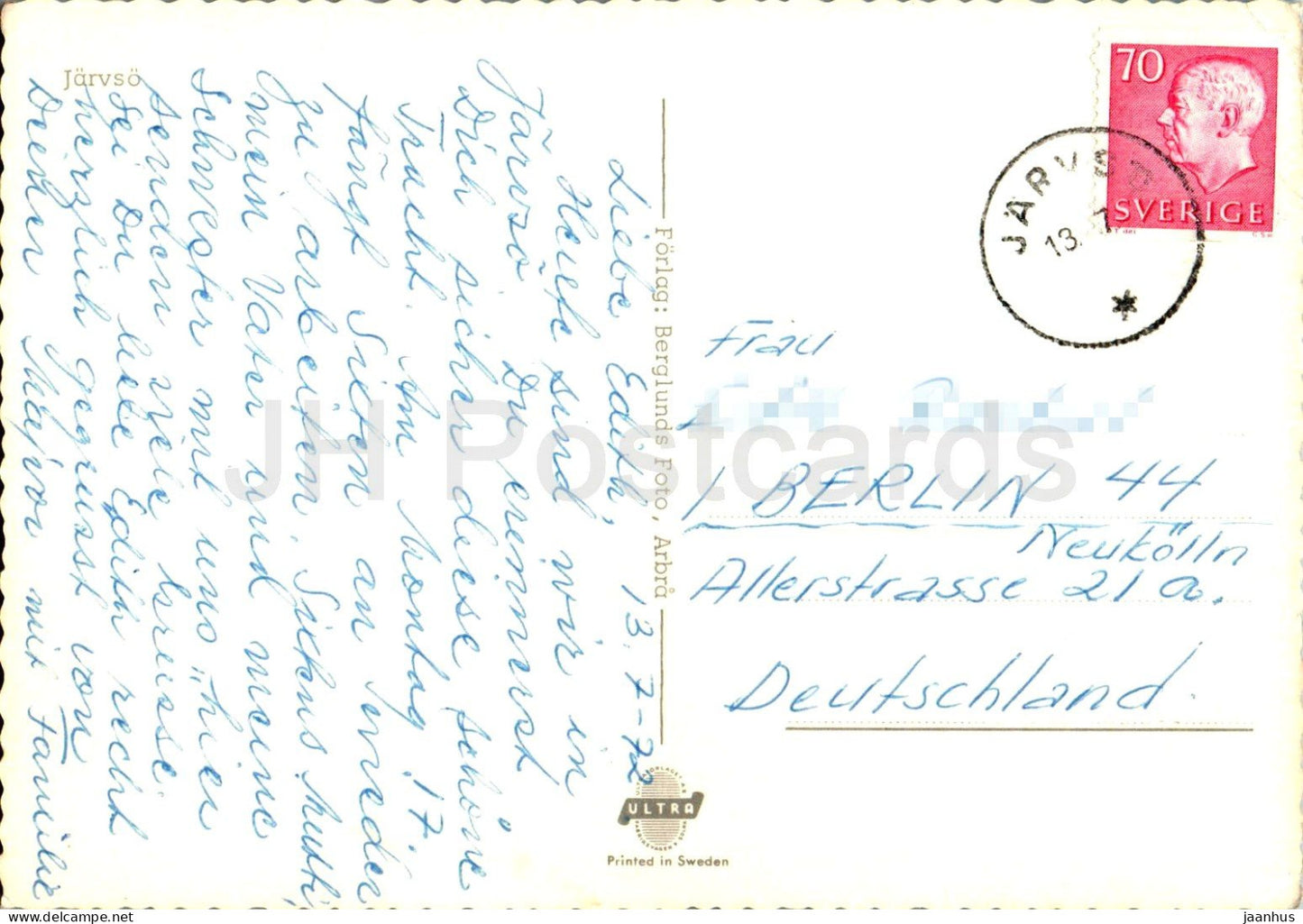 Halsning fran Jarvso - Hasingland - Kyrka - Turisttunet - church - multiview - 1972 - Sweden - used