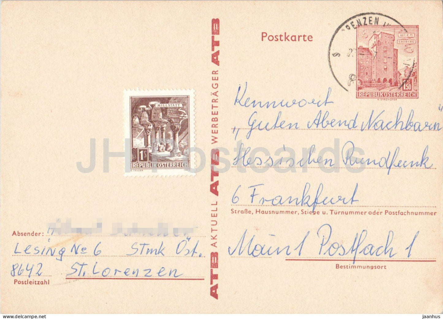ATB Aktuell - Hessischer Rundfunk - Guten abend Nachbarn - 8 - postal stationery - 1972 - Austria - used - JH Postcards