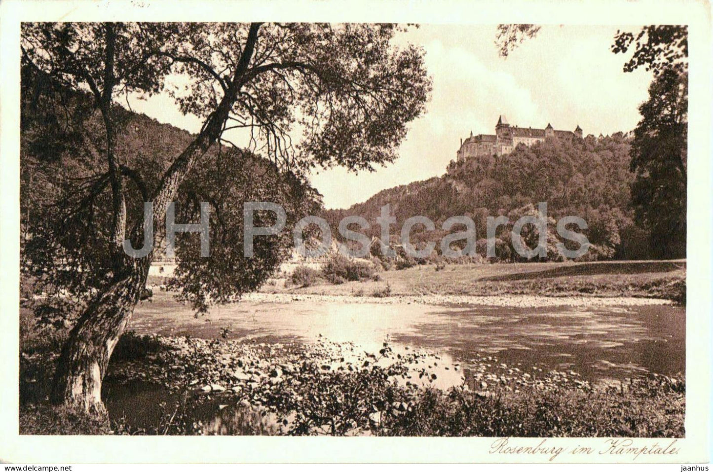 Rosenburg im Kamptale - River and castle view - 234 - old postcard - 1939 - Austria - used - JH Postcards