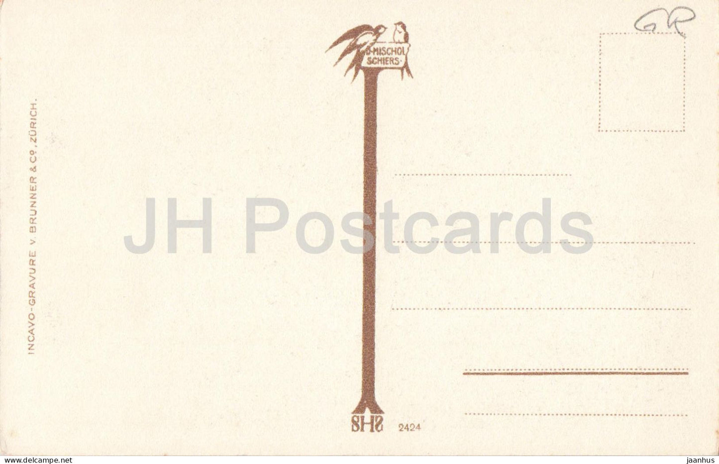 Heimat - Route enneigée et clôture en bois dans une vallée alpine - Série - 2424 - Carte postale ancienne - Suisse - Non utilisée 