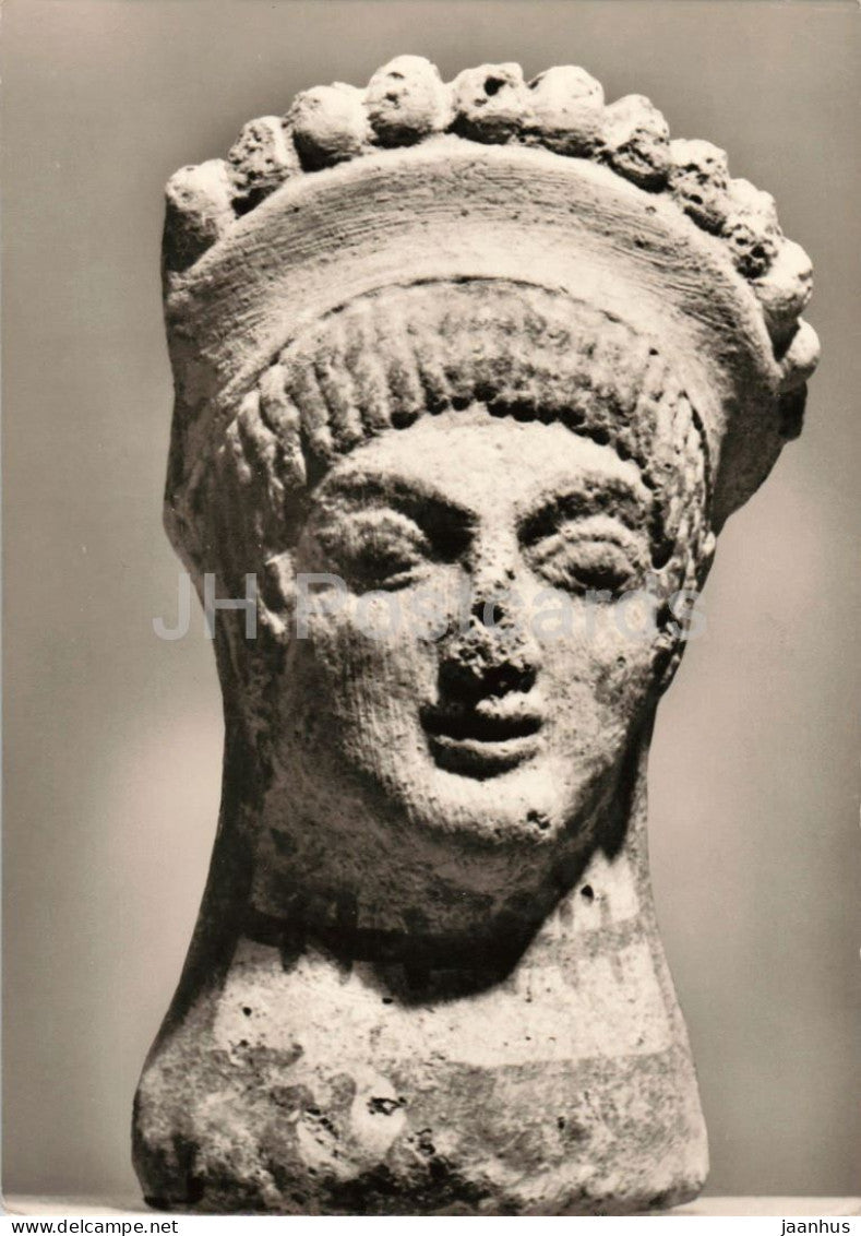 Etruscan clay head of a goddess from Veii - Kopf einer Gottin - ancient world - Germany - unused - JH Postcards