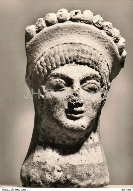 Etruscan clay head of a goddess from Veii - Kopf einer Gottin - ancient world - Germany - unused - JH Postcards