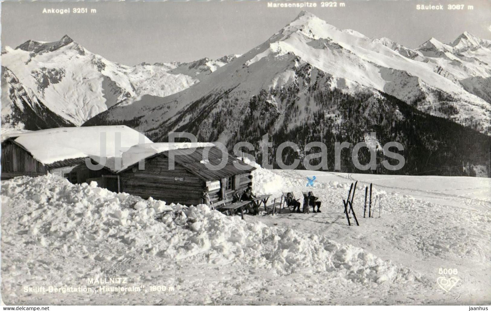 Mallnitz Skilift Bergstation Hausleralm 1900 m - alpine hut -  Alps - mountains - 5006 - old postcard - Austria - used - JH Postcards