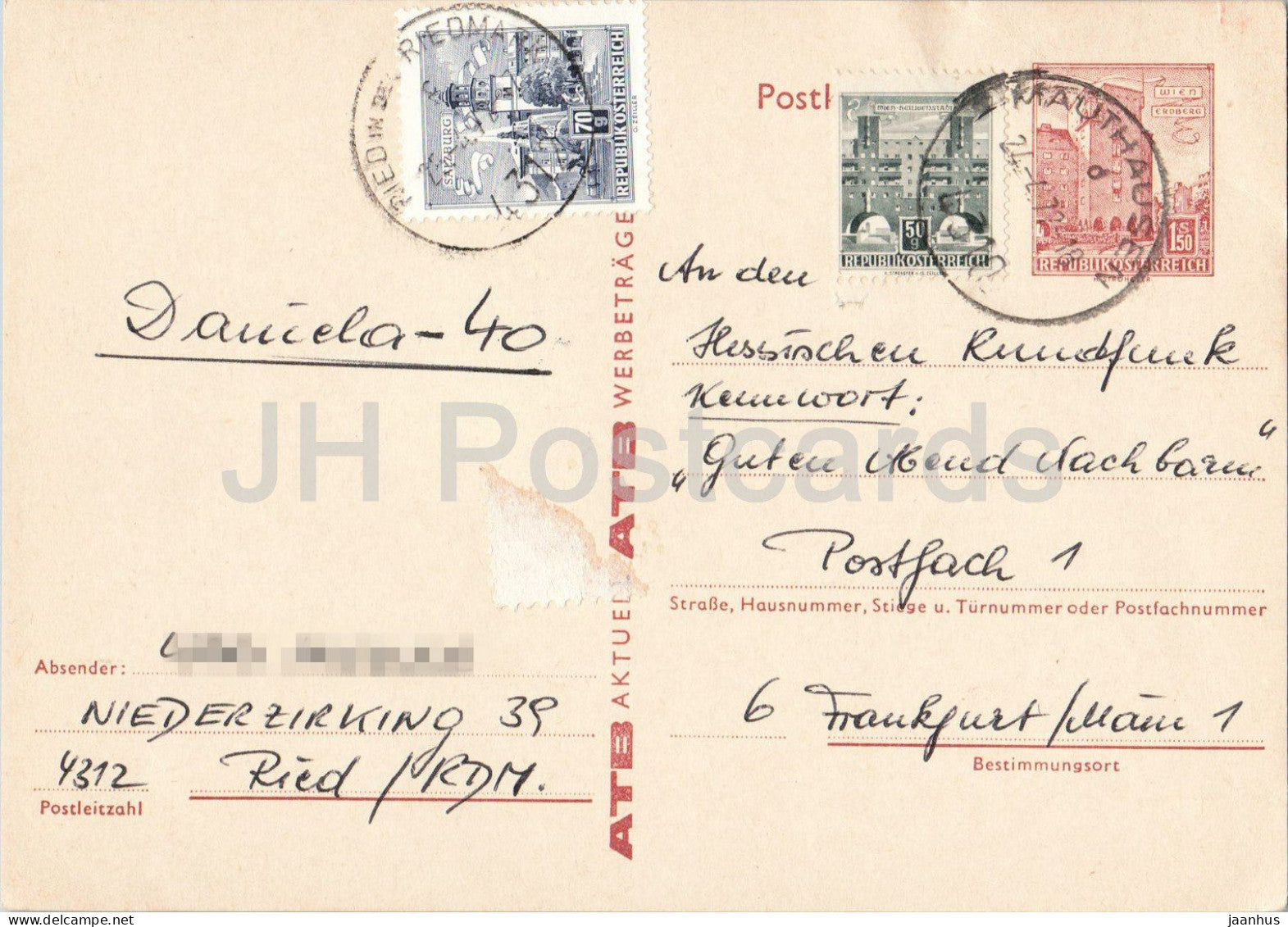 ATB Aktuell - Hessischer Rundfunk - Guten abend Nachbarn - 6 - postal stationery - 1972 - Austria - used - JH Postcards