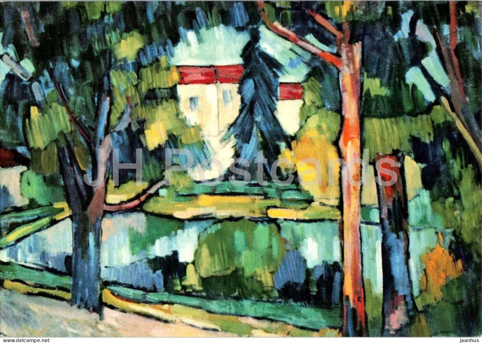 painting by Maurice de Vlaminck - Chatou - French art - Italy - unused - JH Postcards