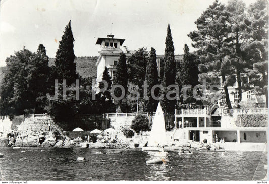 Opatija - Hotel Rozalija - seaside hotel villa beach Adriatic - 13681 - old postcard - 1962 - Croatia Yugoslavia - used - JH Postcards