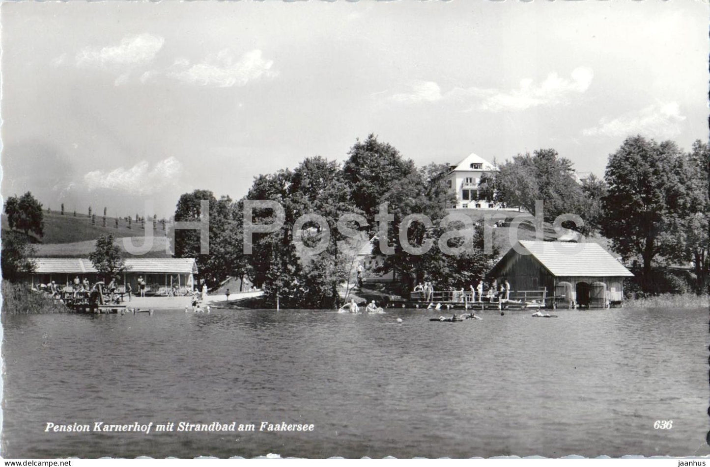 Pension Karnerhof mit Strandbad am Faakersee - lake resort - swimming - 636 - 1960 - Austria - used - JH Postcards