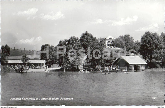 Pension Karnerhof mit Strandbad am Faakersee - lake resort - swimming - 636 - 1960 - Austria - used - JH Postcards