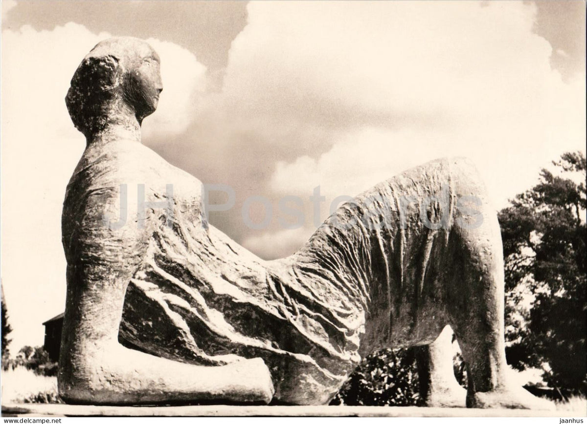 sculpture by Henry Moore - Reclining Figure - Liegende Figur - British art - Germany - unused - JH Postcards