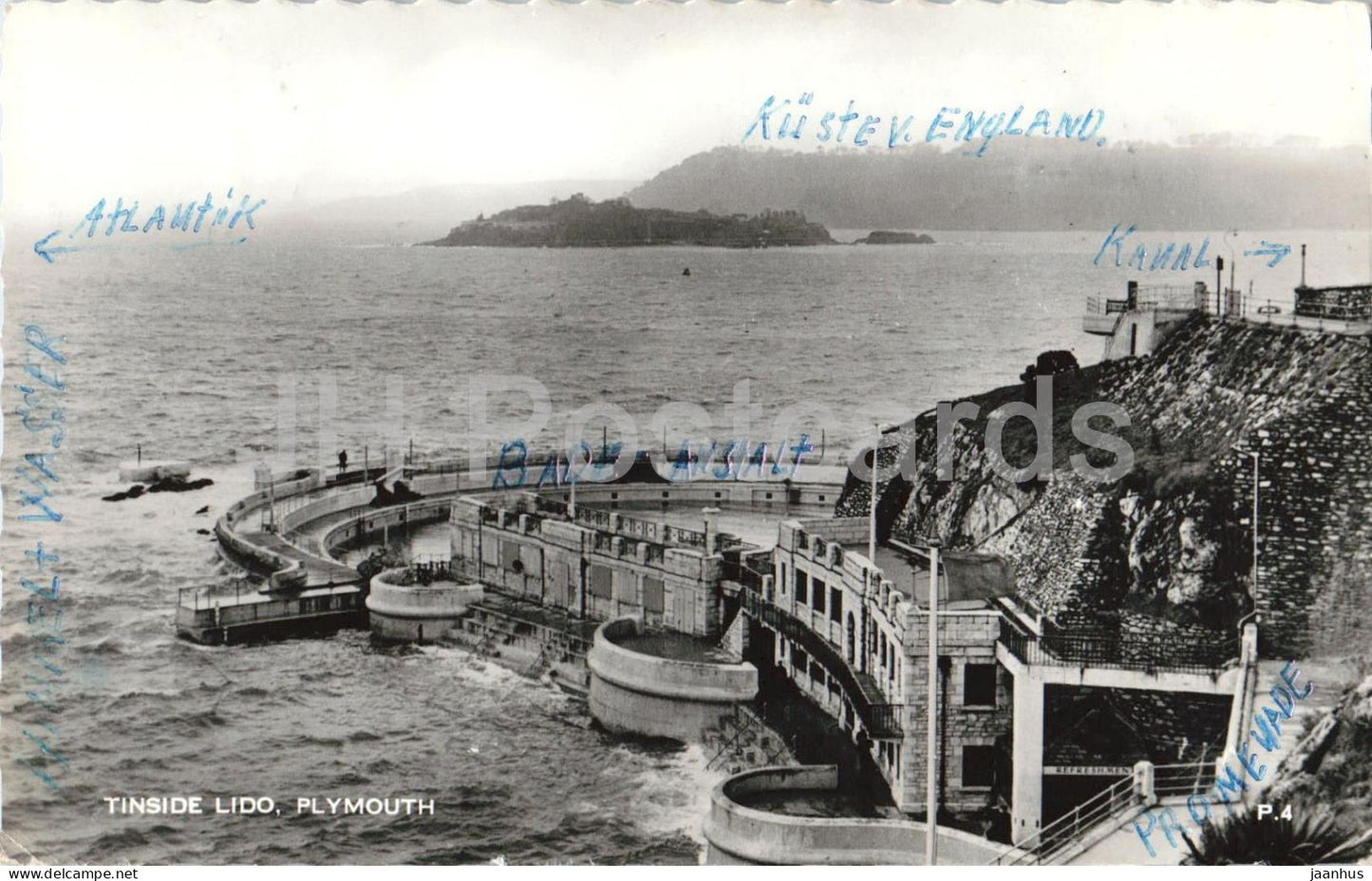 Tinside Lido - Plymouth - seaside pool - Devon coast - old postcard - 1961 - England - United Kingdom - used - JH Postcards