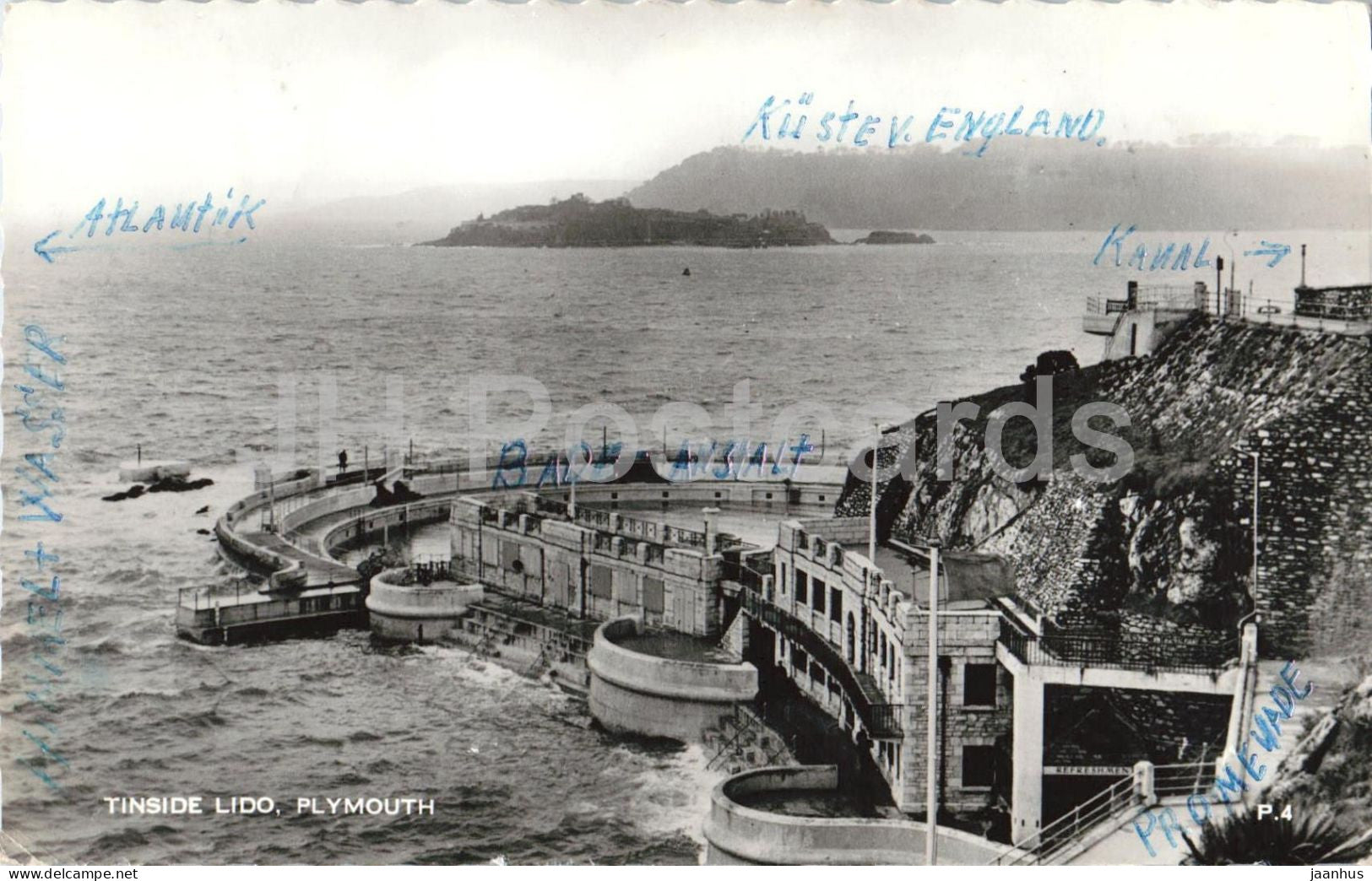 Tinside Lido - Plymouth - seaside pool - Devon coast - old postcard - 1961 - England - United Kingdom - used - JH Postcards