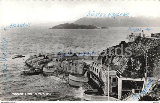 Tinside Lido - Plymouth - seaside pool - Devon coast - old postcard - 1961 - England - United Kingdom - used - JH Postcards
