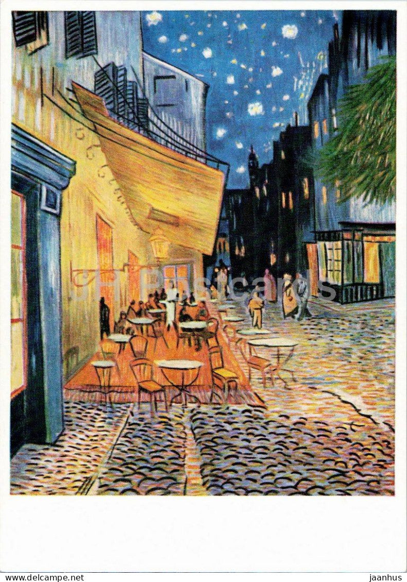 painting by Vincent van Gogh - Cafe Terrace at Night - Cafe Terrasse am Abend - Dutch art - 1971 - Germany DDR - unused - JH Postcards