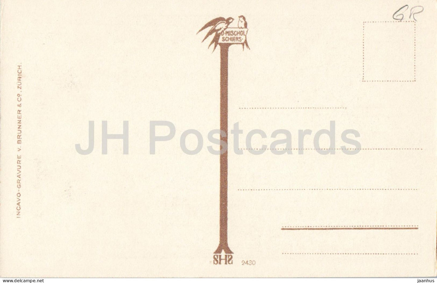 Heimat - Église et maisons sur un versant enneigé d'une montagne dans une vallée - Série - 2430 - Carte postale ancienne - Suisse - Non utilisée 