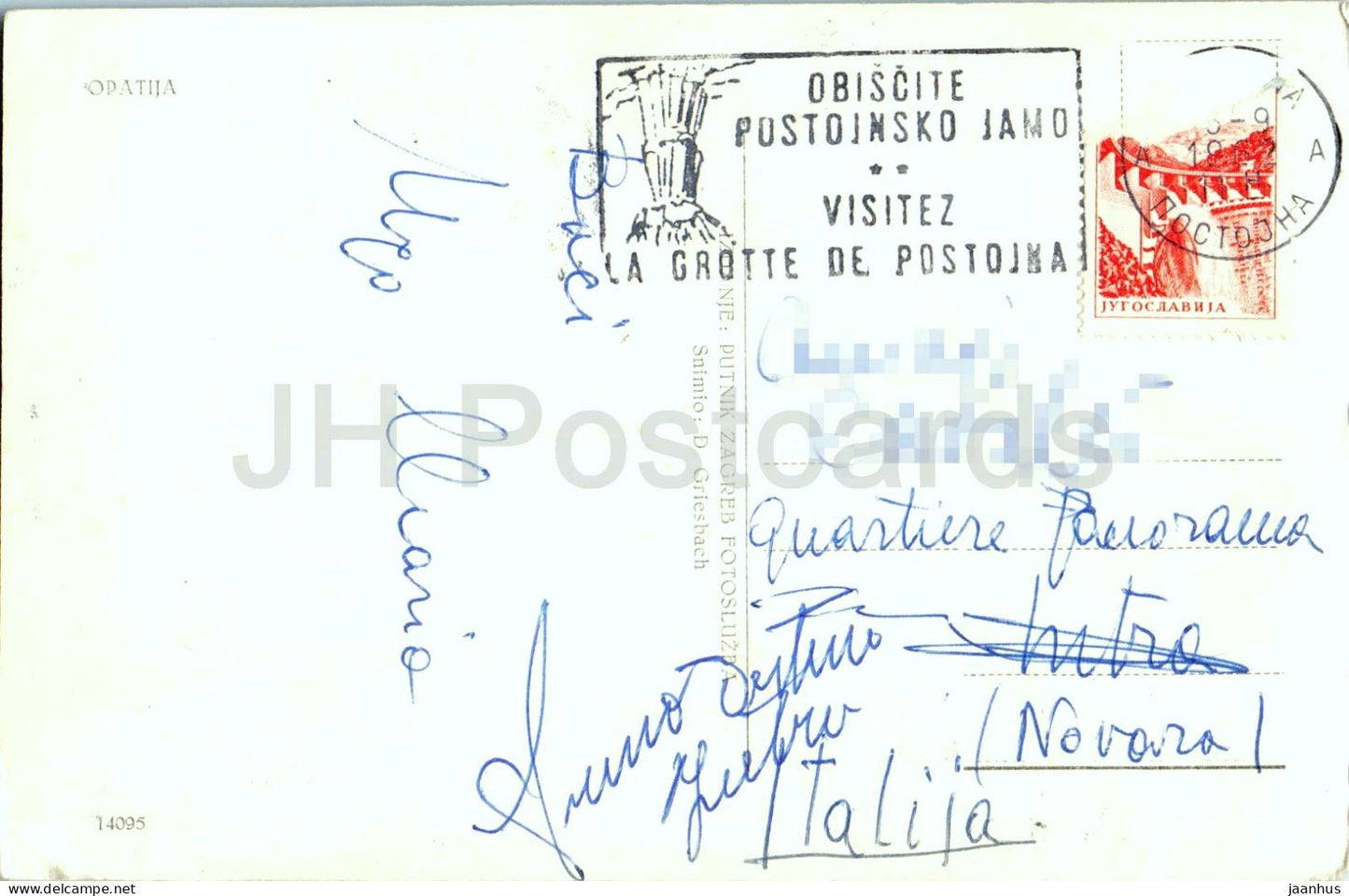 Opatija - Regatta - Segelboot - Küstenstadt - Panorama - 14095 - alte Postkarte - 1962 - Kroatien Jugoslawien - gebraucht