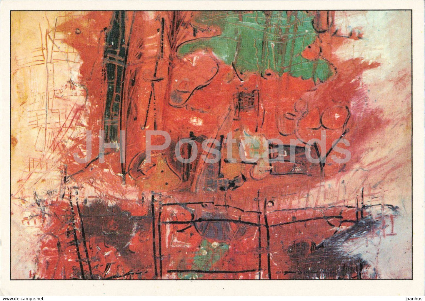painting by Wols - Das Haus von The House at Champigny-sur-Marne - German art - 1989 - Italy - unused - JH Postcards