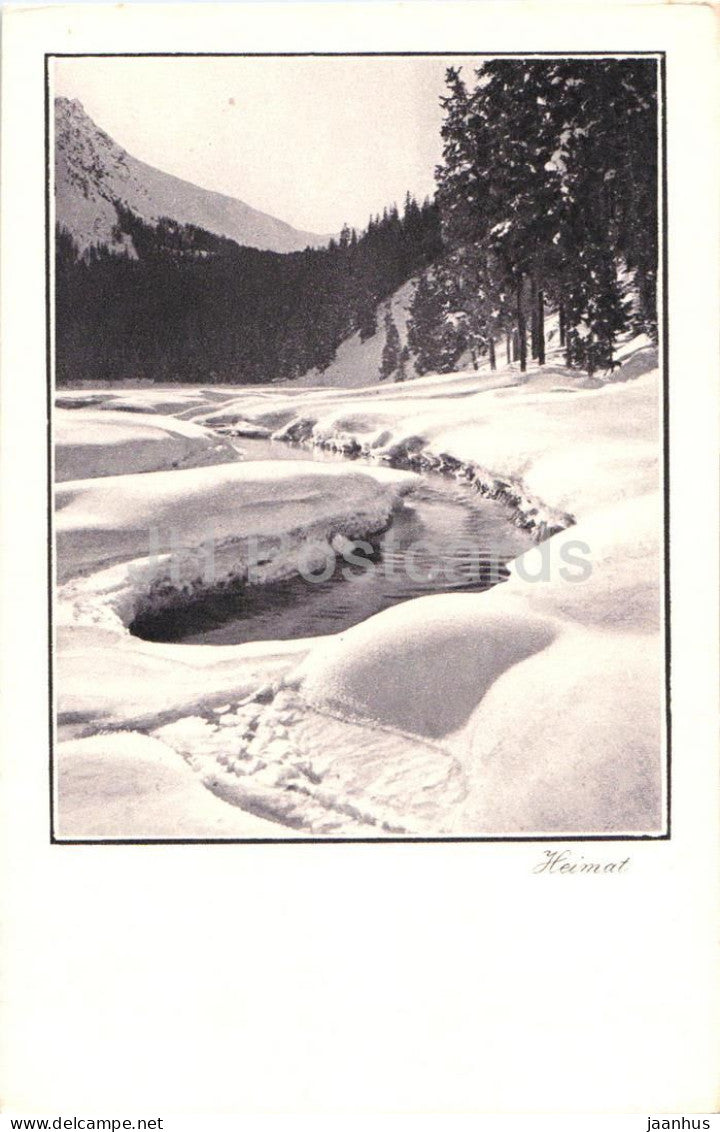 Heimat - snowy river valley - Series - 2448 - old postcard - Switzerland - unused - JH Postcards