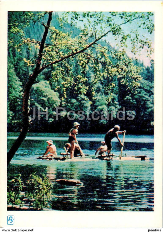 Carpathian Mountains - Karpaty - on lake Sea Eye - rafting - 1962 - Ukraine USSR - unused - JH Postcards