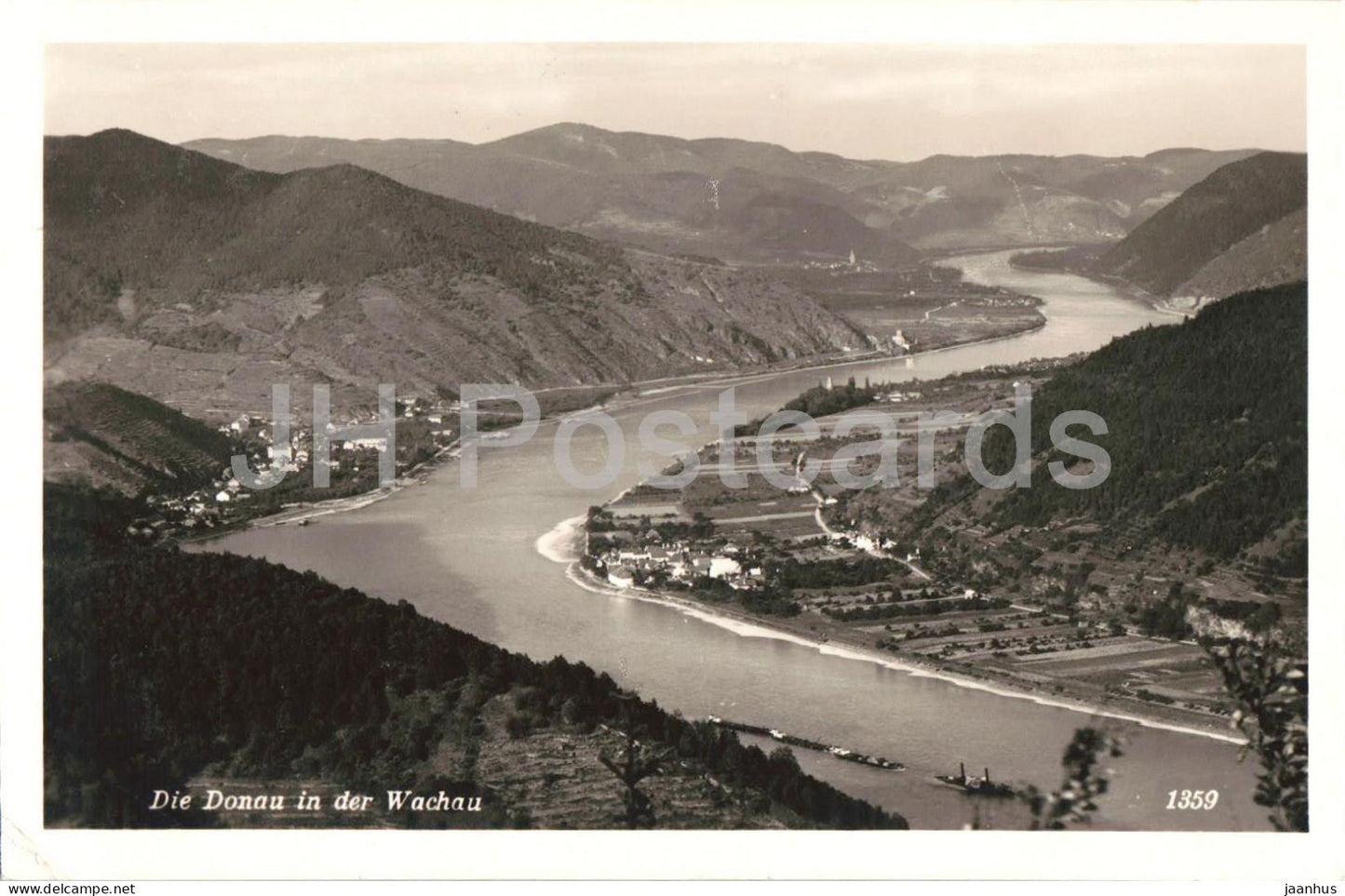 Die Donau in der Wachau - Panorama - 1359 - old postcard - 1932 - Austria - unused - JH Postcards