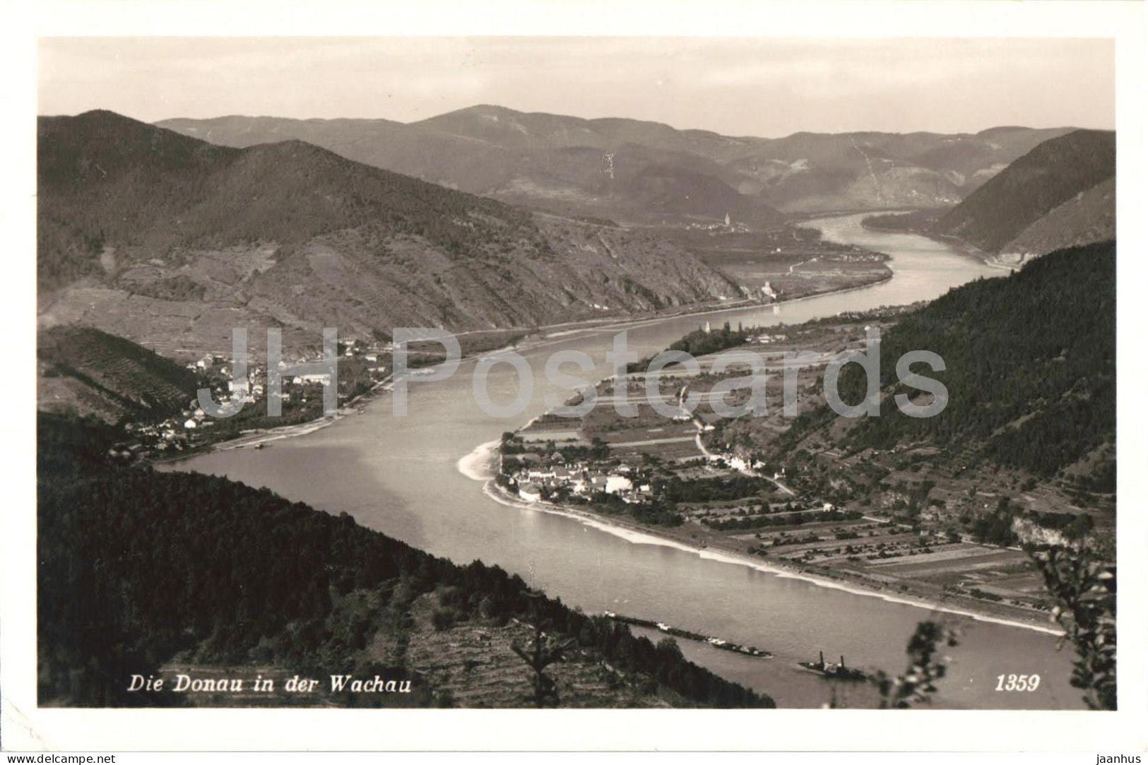 Die Donau in der Wachau - Panorama - 1359 - old postcard - 1932 - Austria - unused - JH Postcards