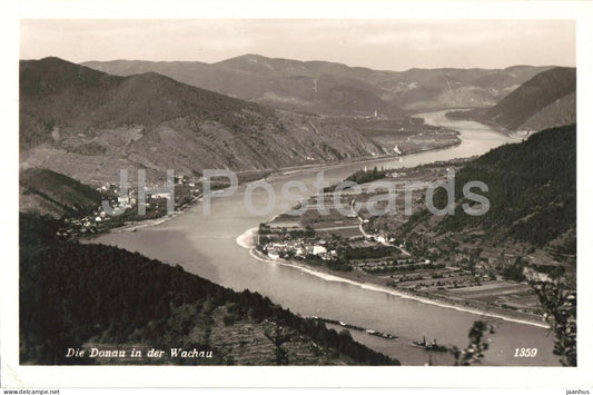 Die Donau in der Wachau - Panorama - 1359 - old postcard - 1932 - Austria - unused - JH Postcards