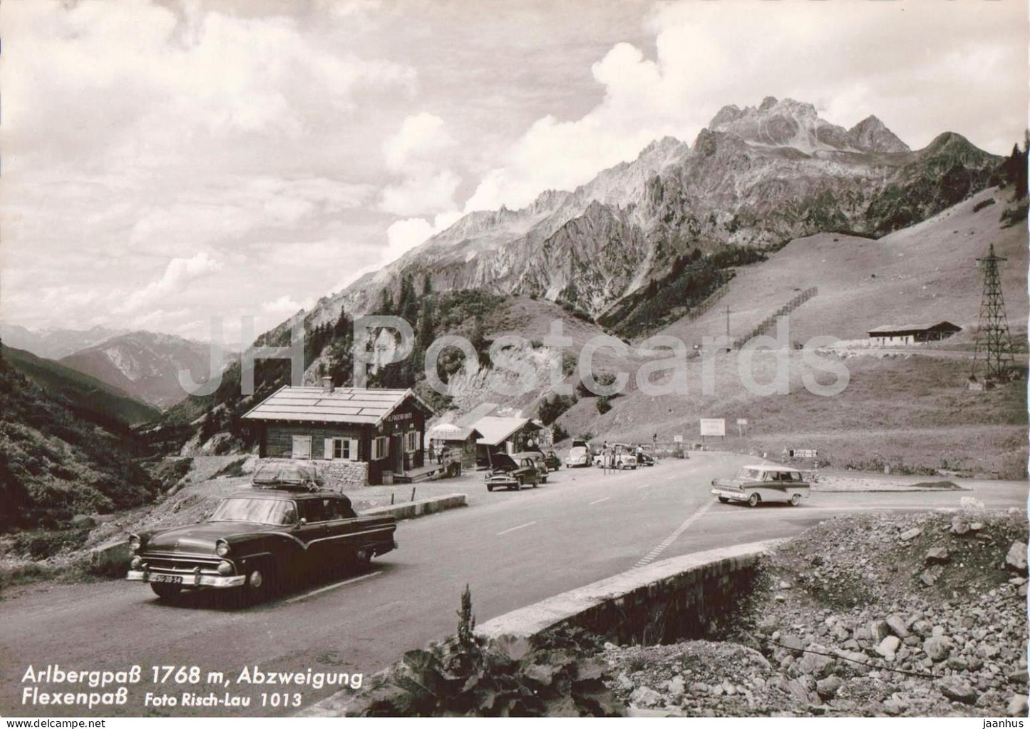 Arlbergpass 1768 m - Abzweigung Flexenpass - Ford Fairlane Town Sedan - old car 1013 - old postcard - Austria - unused - JH Postcards