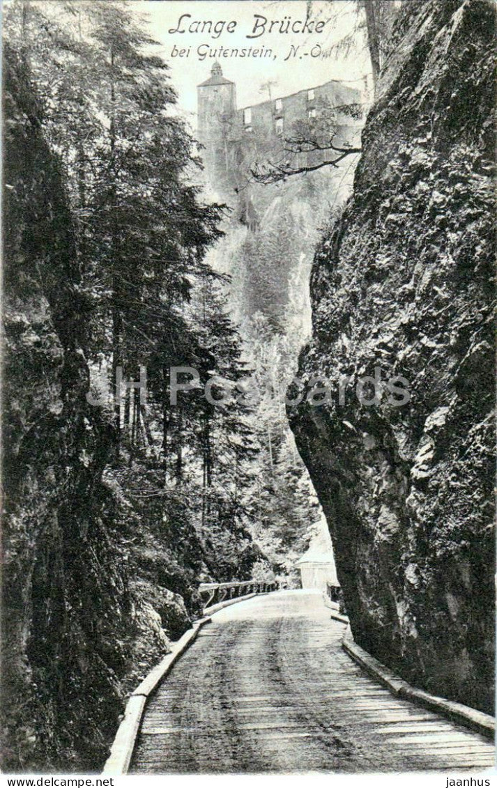 Lange Brucke bei Gutenstein - castle view - No. 432 - old postcard - 1910s - Austria - used - JH Postcards