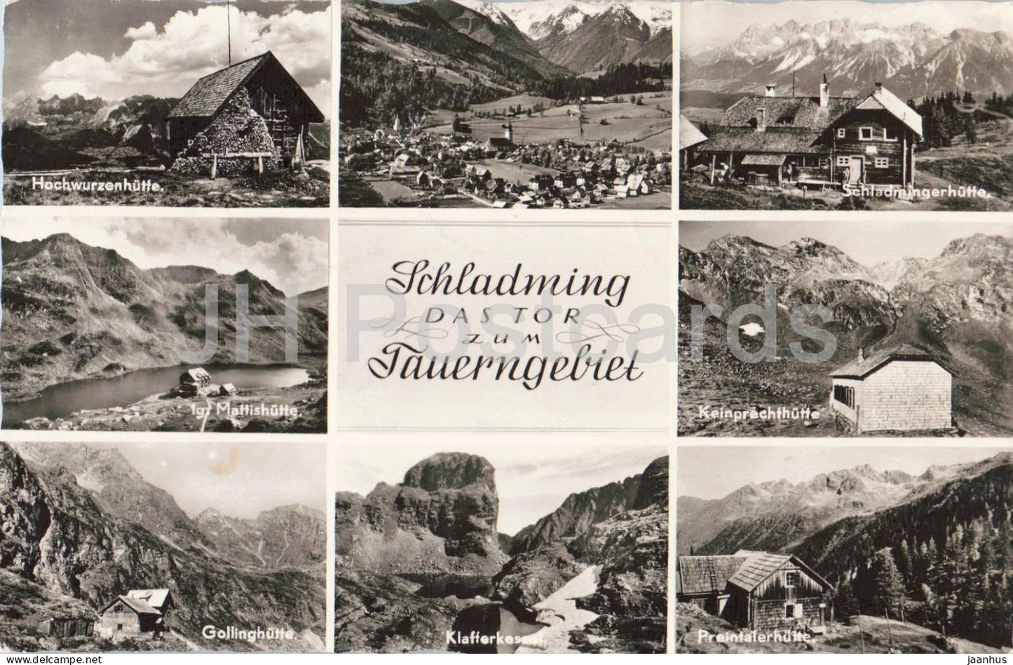 Schladming - Das Tor zum Tauerngebiet - Mattishutte - Gollinghutte - Alps - 41977 - old postcard - 1955 - Austria - used - JH Postcards