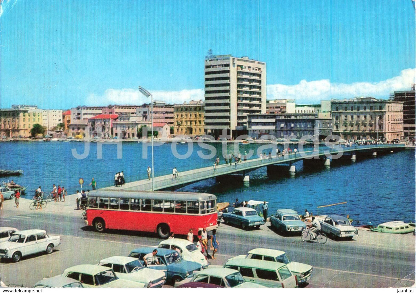 Zadar - city - bridge - car - bus - 1970 - Croatia Yugoslavia - used - JH Postcards