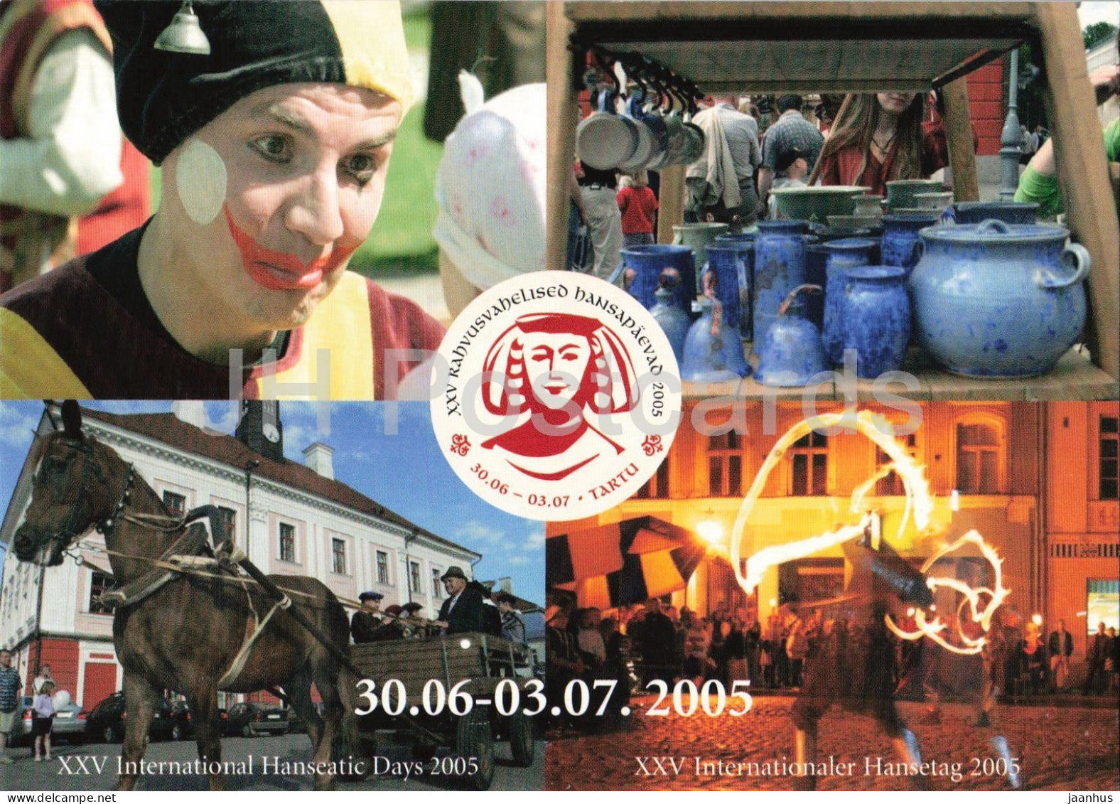 Tartu - Hanseatic Days 2005 - festival greetings - holiday greeting - horse - multiview - 2005 - Estonia - unused - JH Postcards
