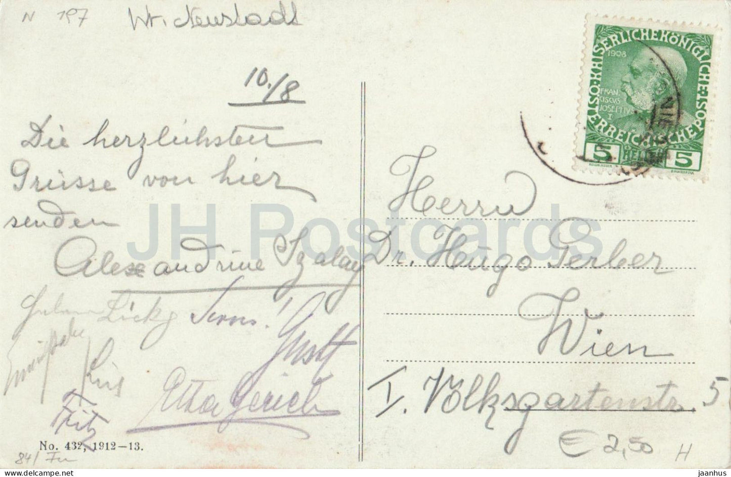 Lange Brucke bei Gutenstein - vue sur le château - N° 432 - carte postale ancienne - années 1910 - Autriche - utilisé 