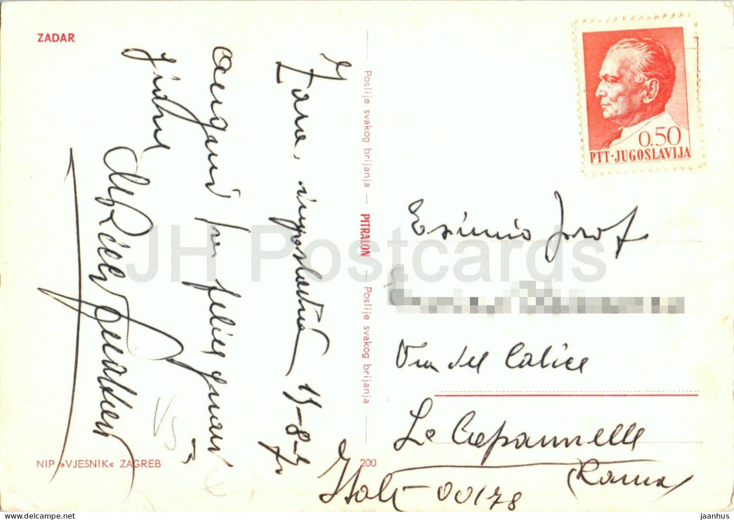 Zadar – Stadt – Brücke – Auto – Bus – 1970 – Kroatien Jugoslawien – gebraucht
