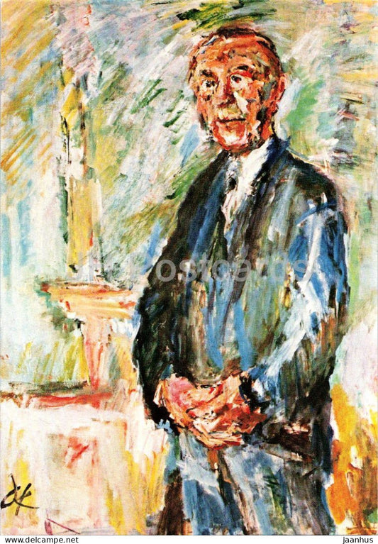 painting by Oskar Kokoschka - Portrait of Konrad Adenauer - Bundeskanzler - Austrian art - 622 - 1971 - Germany - unused - JH Postcards