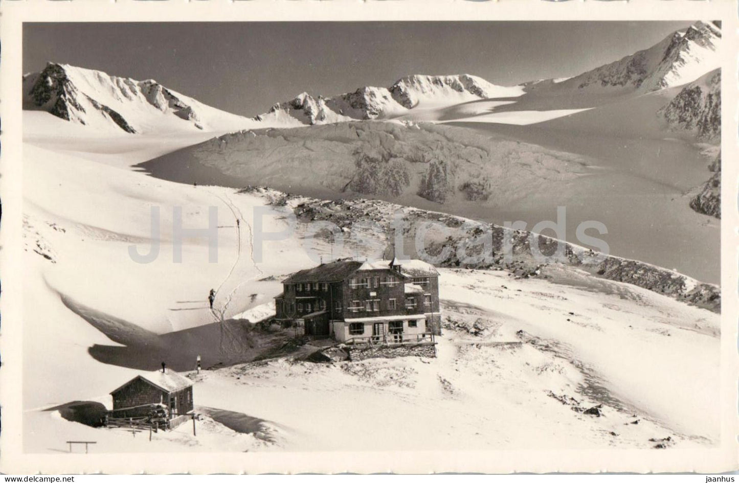 Vernagt Hutte 2766 m mit Vernagt Gletscher - Otztal - mountain hut - glacier - alps - Tirol - 30/6 - Austria - unused - JH Postcards