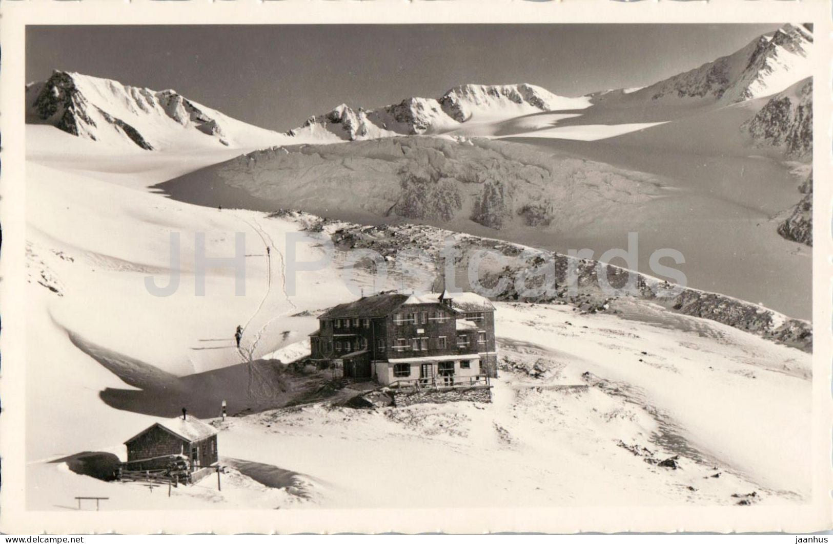 Vernagt Hutte 2766 m mit Vernagt Gletscher - Otztal - mountain hut - glacier - alps - Tirol - 30/6 - Austria - unused - JH Postcards