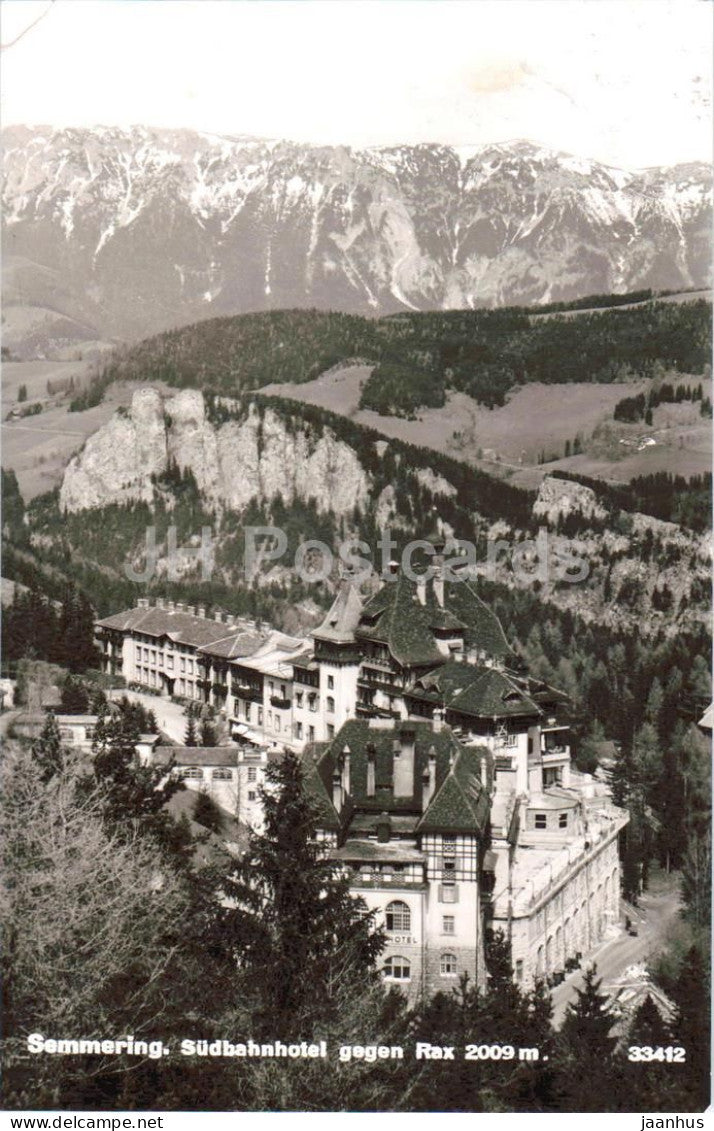 Semmering - Sudbahnhotel gegen Rax 2009 m - hotel - No. 33412 - old postcard - 1939 - Austria - used - JH Postcards