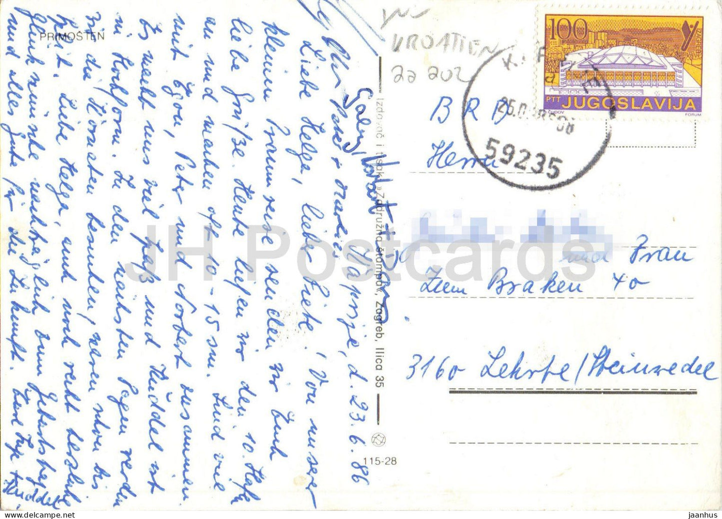 Primosten - Jachthafen - Adriaküste - Luftaufnahme - 115-28 - 1986 - Kroatien Jugoslawien - gebraucht