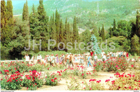 Nikitsky Botanical Garden - Roses in the Upper park - Crimea - 1974 - Ukraine USSR - unused - JH Postcards