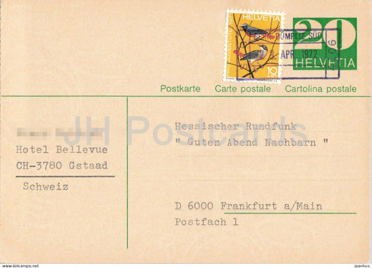Guten Abend Nachbarn - Hessischer Rundfunk - postal stationery - 122 - 1972 - Switzerland - used - JH Postcards