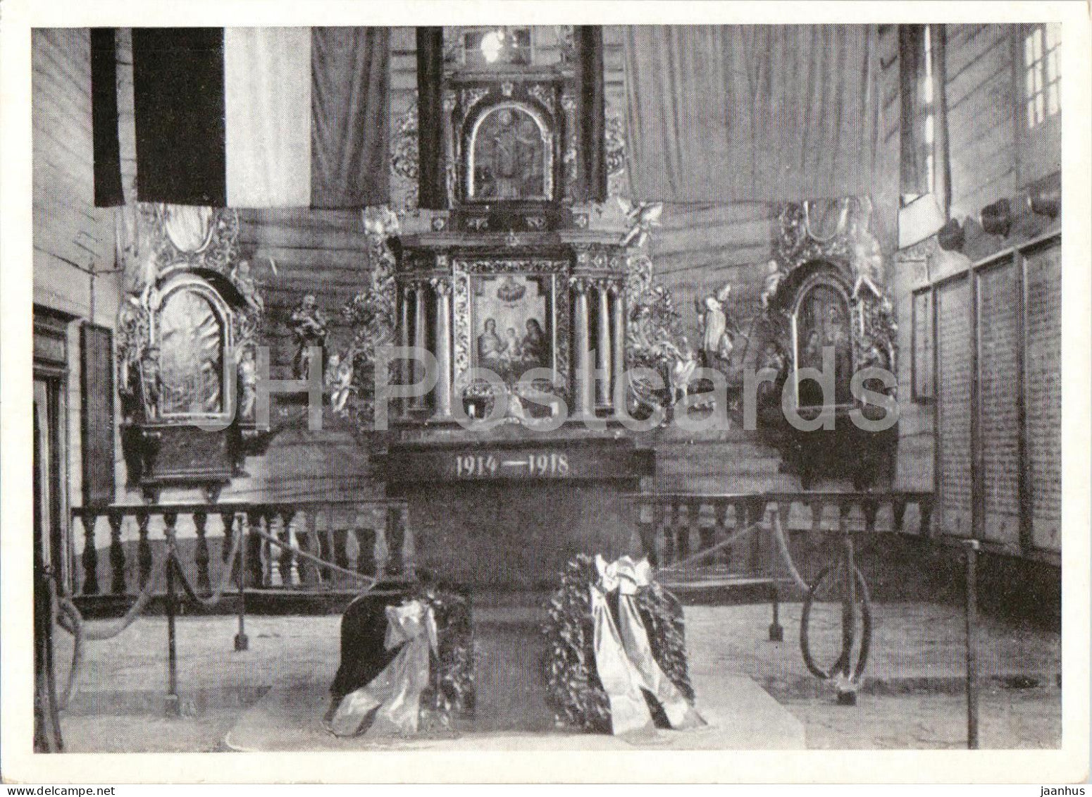 Gefallenenehrenmal in der Schrotholzkirche War Memorial - church - Schlesien - Silesia - old postcard - Poland - unused - JH Postcards