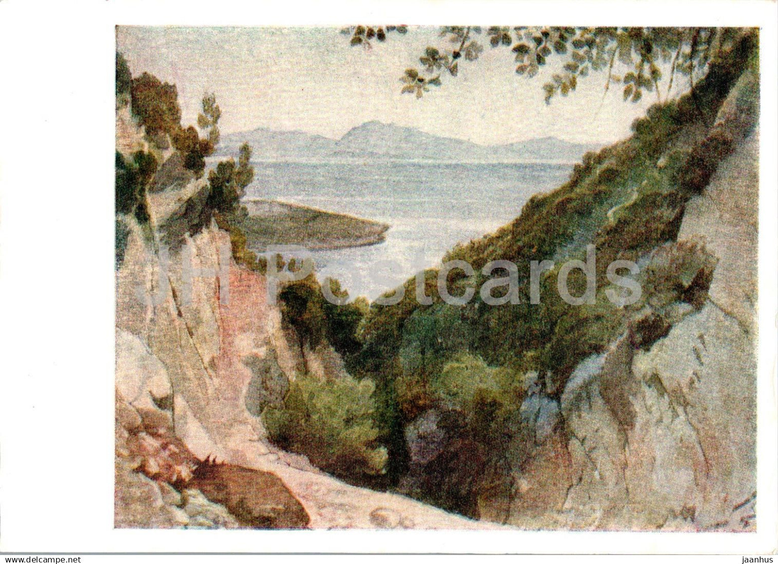 painting by K. Bryullov - View of Acarnania from the source of Arethusa Greece Russian art - 1959 - Russia USSR - unused - JH Postcards